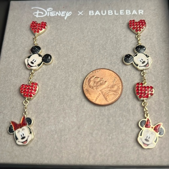 Disney x BAUBLEBAR Mickey Minnie Mouse Rhinestone Earrings New - Picture 3 of 5